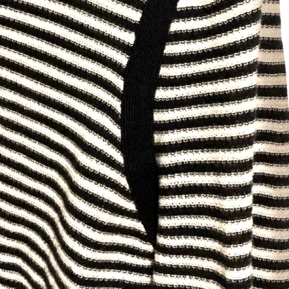 ANN TAYLOR LOFT Black and White Striped Open Button Cardigan Womans Large - Picture 11 of 16